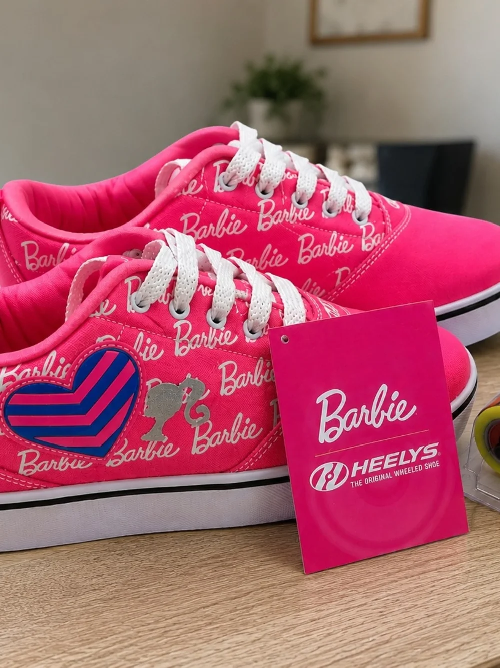 Barbie Pink Lace-Up Heelys Sneakers with White Soles
